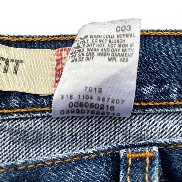 Levis 505 Denim Jeans 40 x 29 Dark Wash Blue Normcore 2004 Y2K Straight Leg - Picture 7 of 11